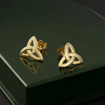 Gold Trinity Knot Stud Earrings