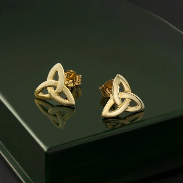 Gold Trinity Knot Stud Earrings