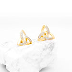 Diamond Celtic Trinity Knot Stud Earrings