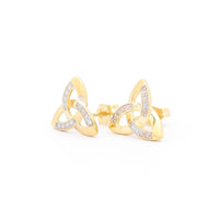 Diamond Celtic Trinity Knot Stud Earrings