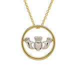 Gold Vermeil and Silver Claddagh Necklace