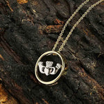 Gold Vermeil and Silver Claddagh Necklace