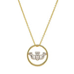 Gold Vermeil and Silver Claddagh Necklace