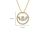 Gold Vermeil and Silver Claddagh Necklace
