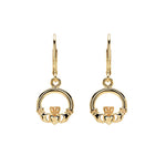 Gold Vermeil Claddagh Drop Earrings