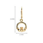 Gold Vermeil Claddagh Drop Earrings