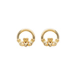 Gold Vermeil Claddagh Stud Earrings