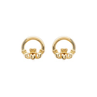 Gold Vermeil Claddagh Stud Earrings