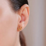 Gold Vermeil Claddagh Stud Earrings