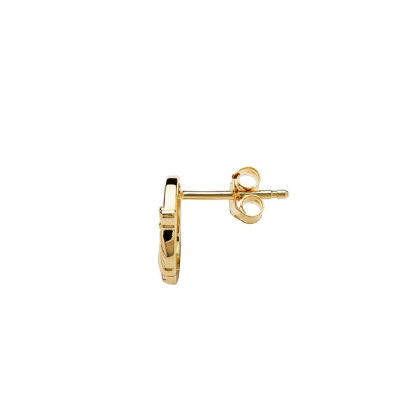 Gold Vermeil Claddagh Stud Earrings with Cubic Zirconia