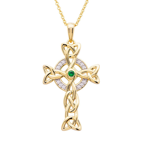 Gold Vermeil Filigree Celtic Cross Necklace