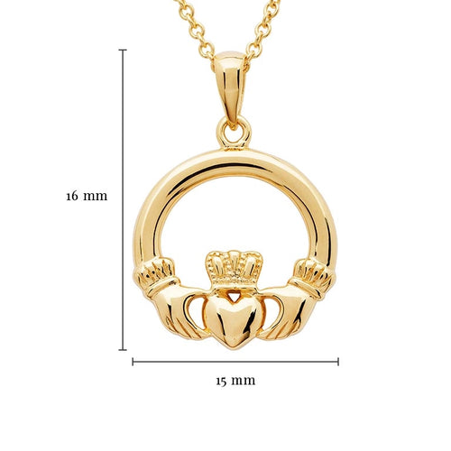 Gold Vermeil Claddagh Necklace