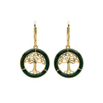 Gold Vermeil Malachite Tree of Life Earrings