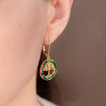 Gold Vermeil Malachite Tree of Life Earrings