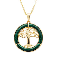 Gold Vermeil Malachite Tree of Life Necklace