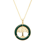 Gold Vermeil Malachite Tree of Life Necklace