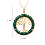 Gold Vermeil Malachite Tree of Life Necklace