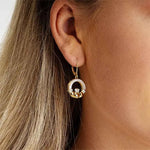 Gold Vermeil Mother of Pearl Claddagh Drop Earrings