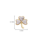 Gold Vermeil Shamrock Earrings With Cubic Zirconia