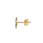 Gold Vermeil Shamrock Earrings With Cubic Zirconia
