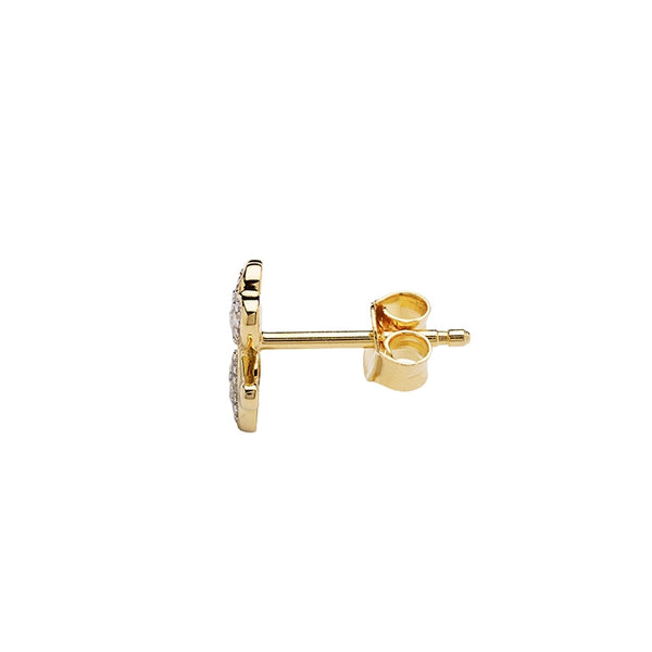 Gold Vermeil Shamrock Earrings With Cubic Zirconia