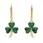 Gold Vermeil Shamrock Earrings With Green Malachite