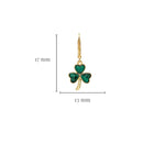 Gold Vermeil Shamrock Earrings With Green Malachite