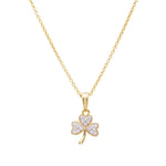 Gold Vermeil Shamrock Necklace With Cubic Zirconia