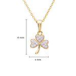 Gold Vermeil Shamrock Necklace With Cubic Zirconia