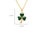 Gold Vermeil Shamrock Necklace With Green Malachite