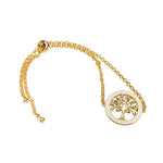 Gold Vermeil Tree of Life Bracelet with Cubic Zirconia Crystals & White Enamel