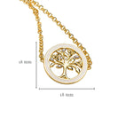 Gold Vermeil Tree of Life Bracelet with Cubic Zirconia Crystals & White Enamel