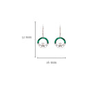 Green Malachite Sterling Silver Claddagh Earrings