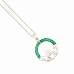 Green Malachite Sterling Silver Claddagh Pendant