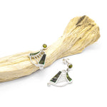 Connemara Marble Sterling Silver Irish Harp Earrings