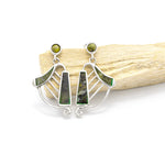 Connemara Marble Sterling Silver Irish Harp Earrings