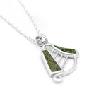Connemara Marble Silver Irish Harp Pendant