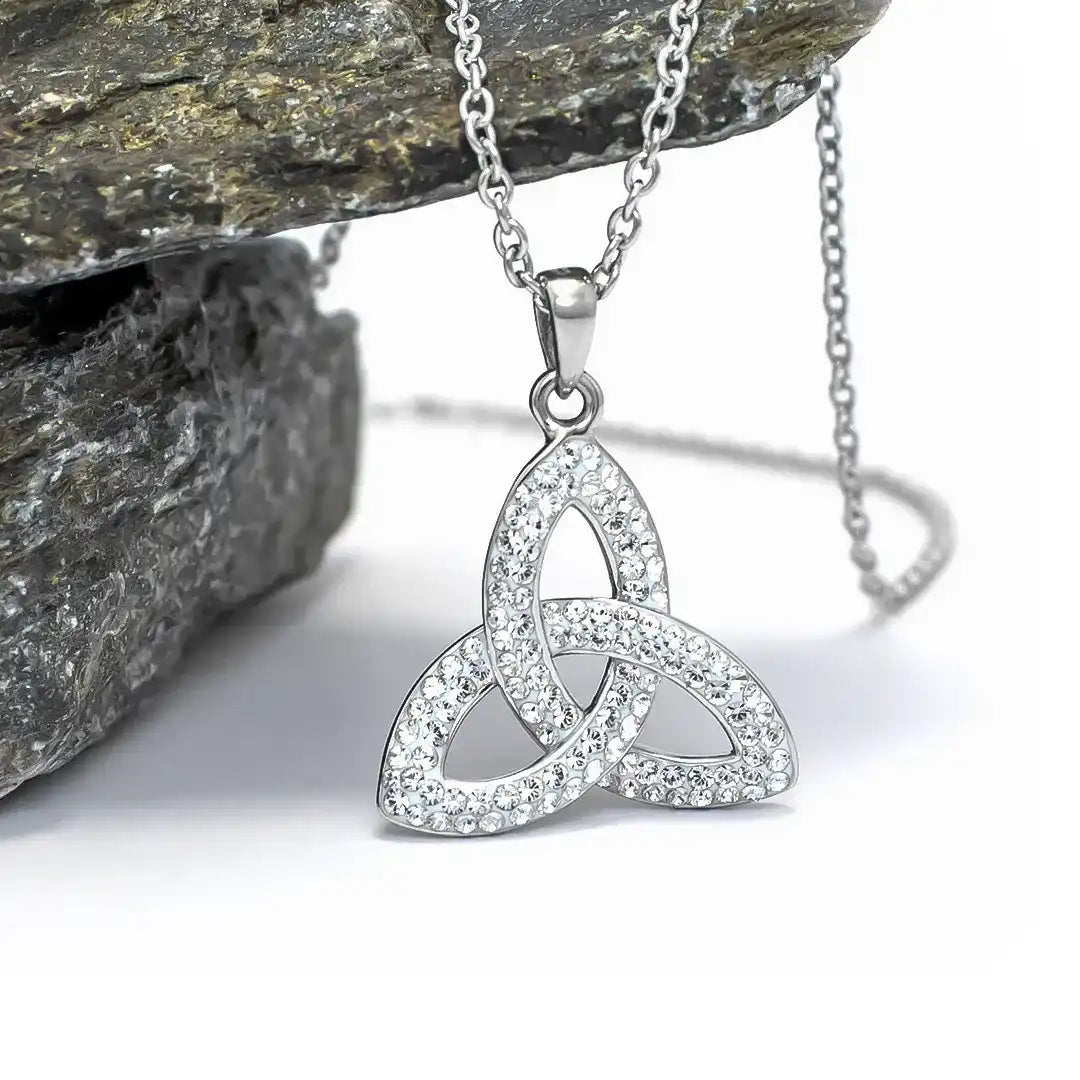 Trinity Knot Necklace Embellished with Crystals – view 4
