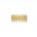 Celtic Knot Ring With Double Row Diamonds