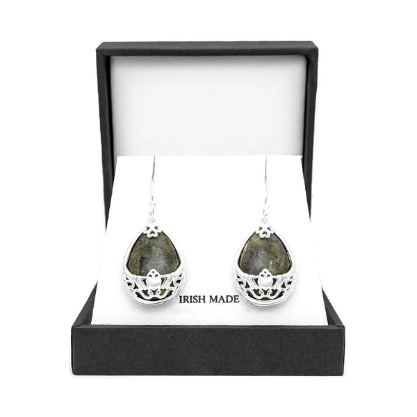 Connemara Marble Claddagh Earrings