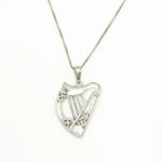Irish Harp Pendant in Sterling Silver