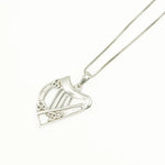 Irish Harp Pendant in Sterling Silver