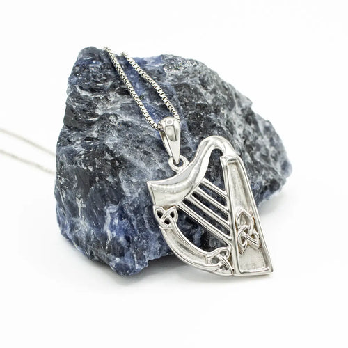 Irish Harp Pendant in Sterling Silver