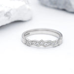Irish Wedding Ring with Pavé-Set Precious Gemstones