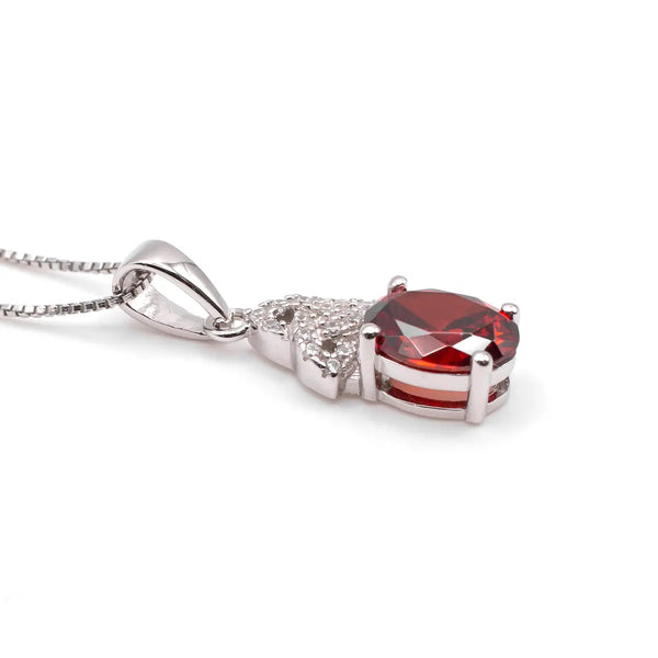 Silver Birthstone Trinity Knot Necklace