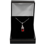 Silver Birthstone Trinity Knot Necklace