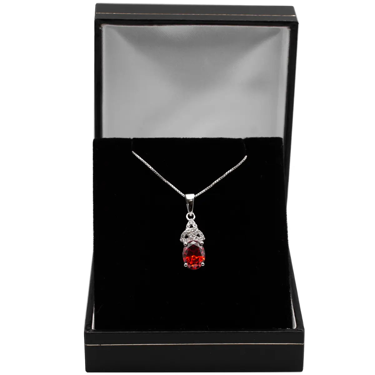 Silver Birthstone Trinity Knot Necklace – view 16