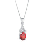 Silver Birthstone Trinity Knot Necklace