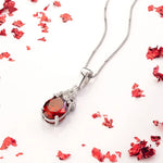 Silver Birthstone Trinity Knot Necklace