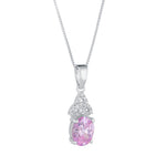 Silver Birthstone Trinity Knot Necklace